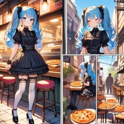 お昼の青髪さん