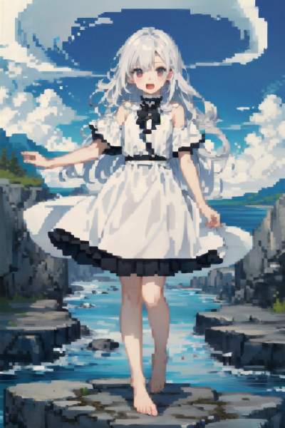 Pixel art - 蒼白の少女