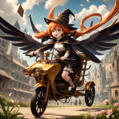バイクに乗った魔女