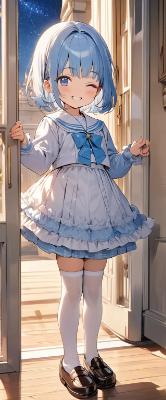 かわいい青髪さん