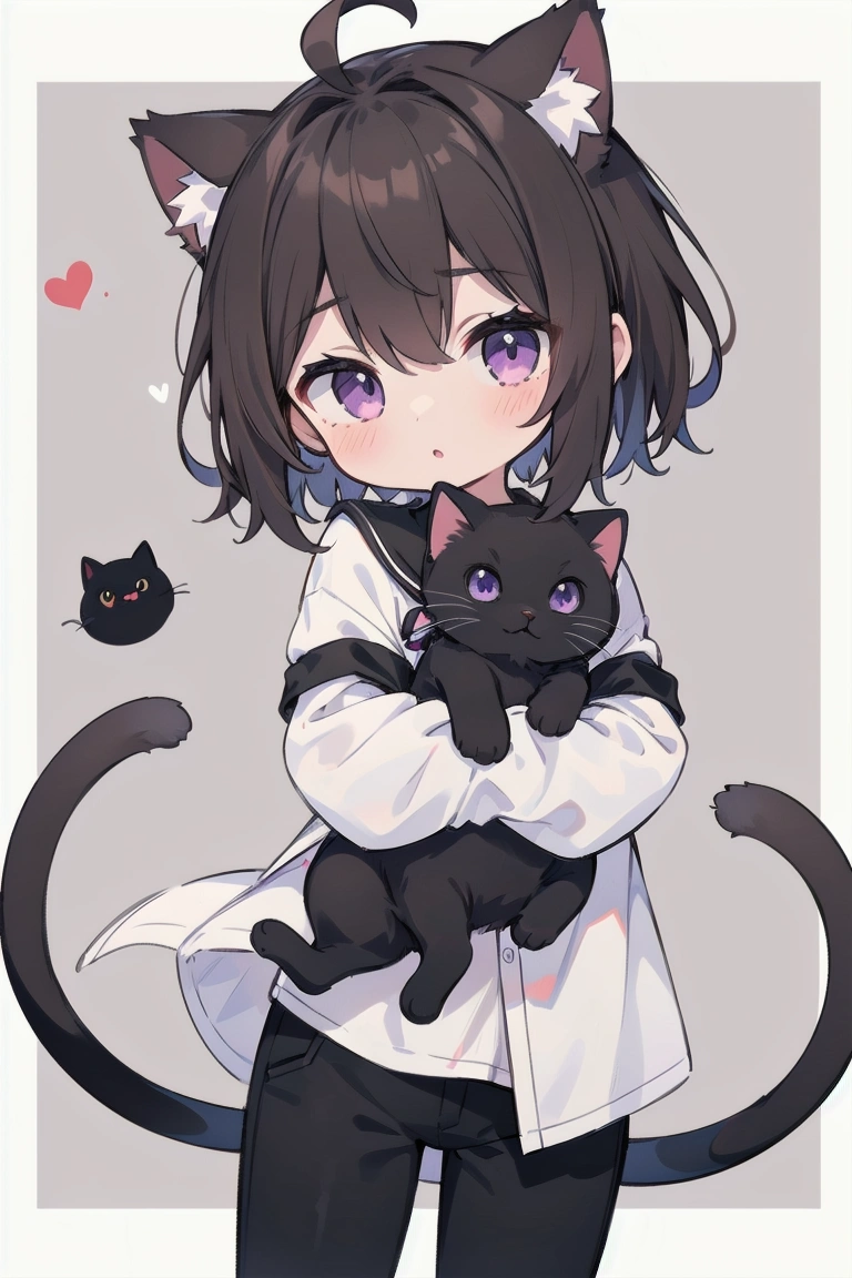 黒猫と猫耳ショタくん | Aipictors