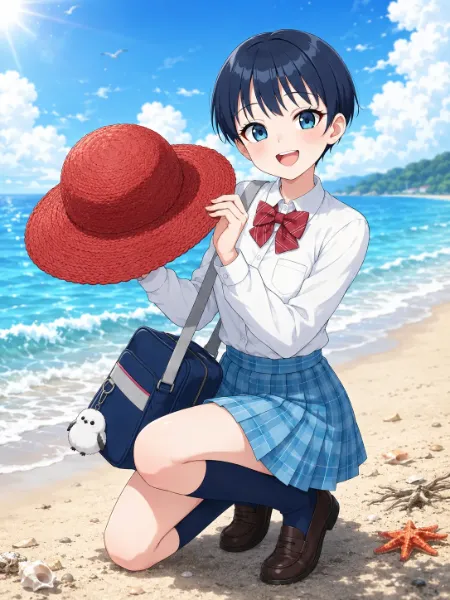 赤い麦わら帽子・・・