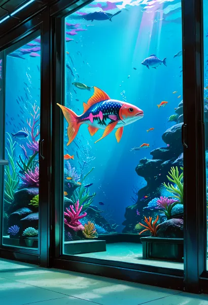 虹色の魚が導く海底の夢