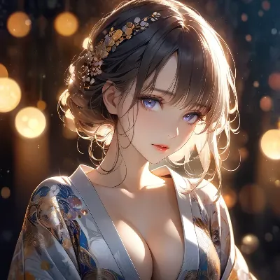 黄金の光に浮かぶ着物美