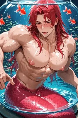 水槽に閉じこめた細マッチョ人魚ちゃんをあれこれしたい