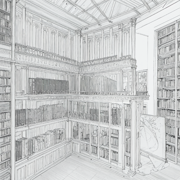 塗り絵_ 05 書斎