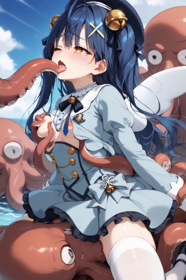 タコに襲われるあみゃみゃ