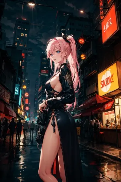 ネオン街の少女