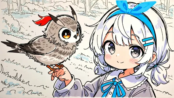 フクロウ　ときどき　白チュンちゃん