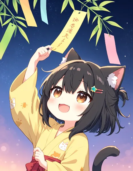 短冊におにぇがいニャ♪