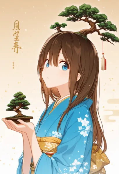 裏お題：盆栽 on head