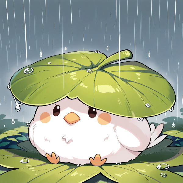 雨粒に打たれて