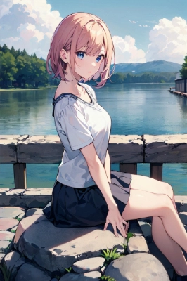 湖畔にて