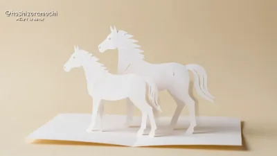 立体的な白馬の躍動