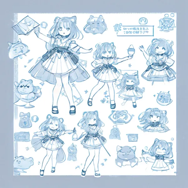 猫耳少女の元気ポーズ集