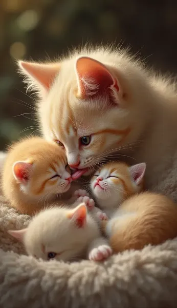 毛づくろいをする猫