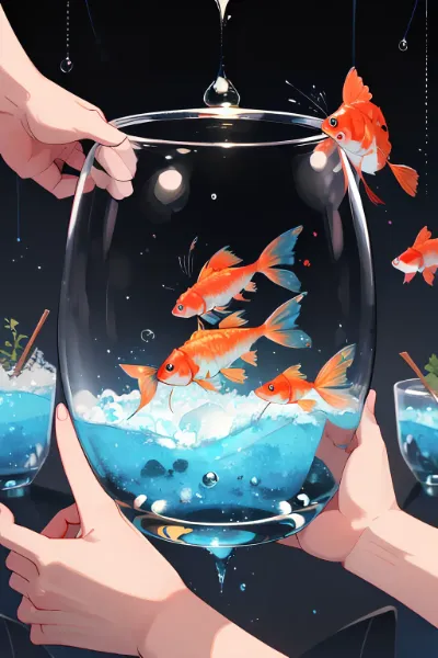 すくった金魚を家で飼う