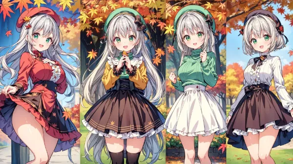 秋風に揺れる銀髪のファッション物語