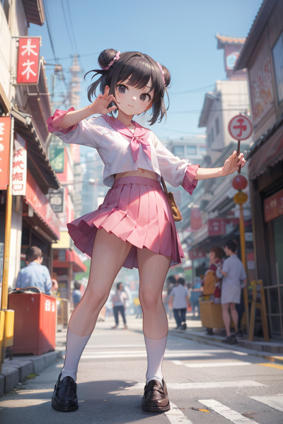 セーラーを着たなうちの娘たち（カンフーロリ少女）