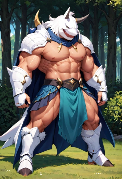 ホオジロザメ獣人戦士をAIに描かせたい