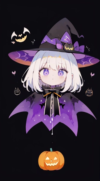 白髪ショートロリ魔女