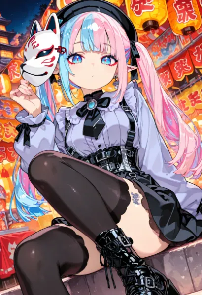 祭の端と髪の影、時間の揺らぎ