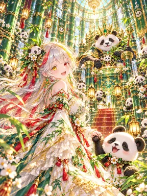 パンダ王国のふわふわ大使♪ ～翡翠の竹宮殿でまさかの任命！？ もふもふ子パンダさんたちに囲まれて幸せいっぱいです♡～