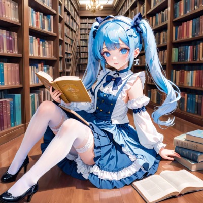 書庫と青髪さん