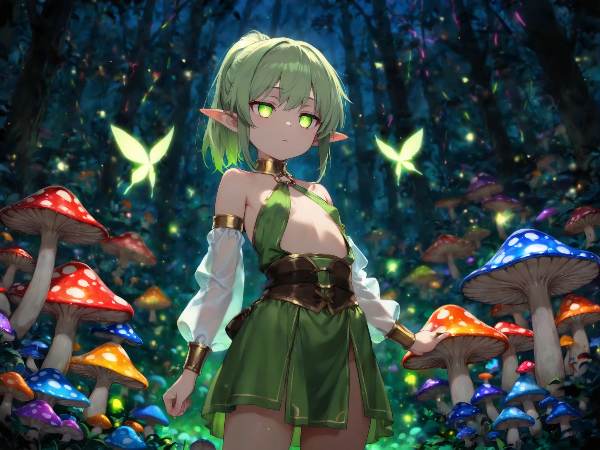 光るキノコの森