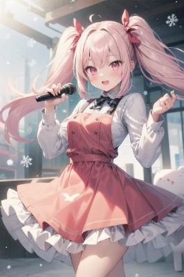歌を歌う美少女