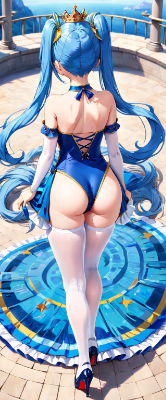 水着姿の青髪さん