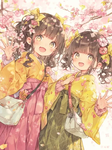 桜舞う春の姉妹の約束。