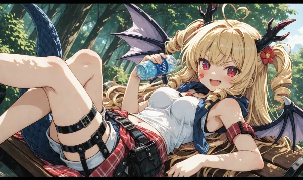 ドラゴン娘　金髪　私服