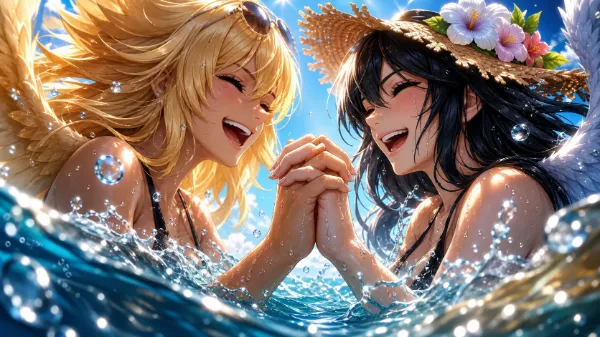 海で遊ぶハールート・マールート