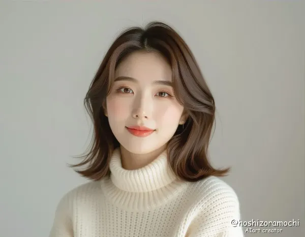 軽やかさと抜け感「シアーな前髪と柔らかな光」 / Lightness and airiness: "Sheer bangs and soft light"