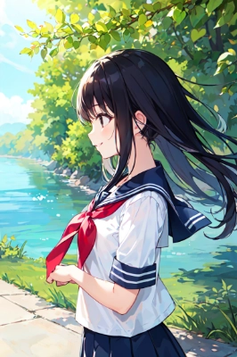 横から