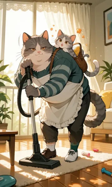 仕事より疲れるにゃ