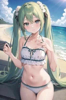 かわいいビキニの初音ミクちゃん