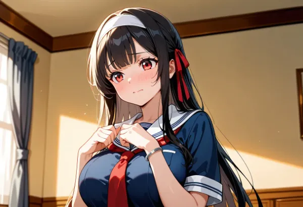 恥ずかしそうな表情の九条リオナ