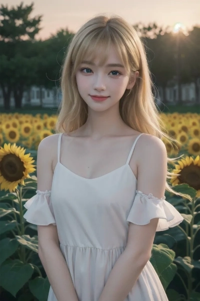 公園で佇む金色の髪の少女