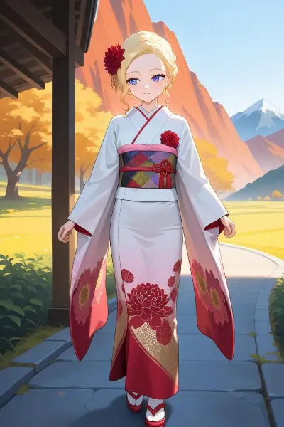 和服着て、歩くのも風情があるわね♫