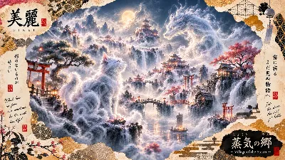 霧に宿る白猫と幻の龍