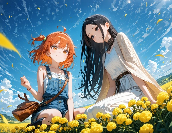 いくらと花音・菜の花畑
