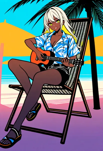 ウクレレを弾く女性