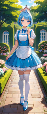 早朝のお庭