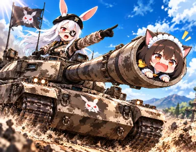 サイキョー合体技「ヘタにゃんTank Gun！」