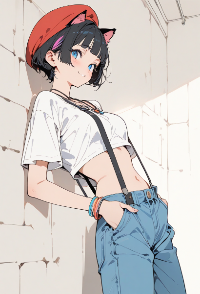 サスペンダーコーデ