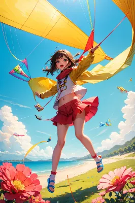 お正月には 凧あげて