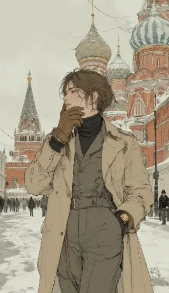 【息をのむ美しさ】モスクワの歴史とAIイケメンが融合！究極のアニメ風イラスト爆誕