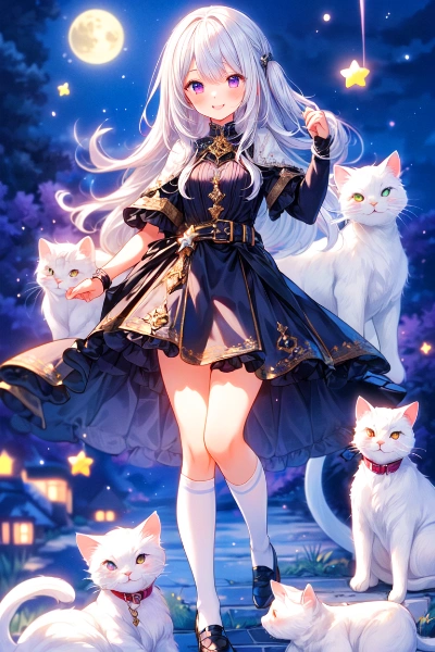 白猫と、白髪のうちの子★その1(3枚)